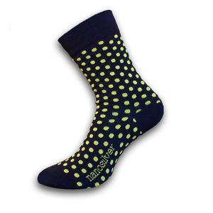 nanosilver Společenské ponožky s puntíky - L 43/46 - černé s růžovými puntíky obraz
