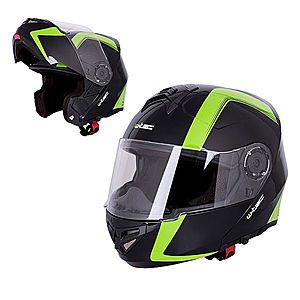 Výklopná moto helma W-TEC Vexamo černo-zelená S (55-56) obraz