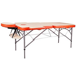 Masážní stůl inSPORTline Tamati 2-dílný hliníkový oranžová obraz
