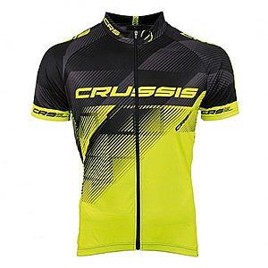 Cyklistický dres Crussis CSW-046 černá-fluo žlutá XS obraz