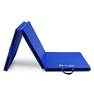 Skládací středně tvrdá gymnastická žíněnka 5cm HS-065FM modrá obraz