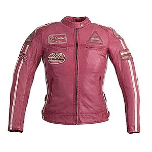 Dámská kožená moto bunda W-TEC Sheawen Lady Pink růžová 3XL obraz