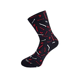 nanosilver Společenské ponožky se vzorem SKI - malý motiv - L 43/46 - černo/červené obraz