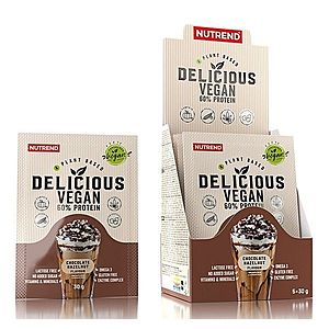 Delicious Vegan 60% Protein - Nutrend 5 x 30 g Chocolate+Hazelnut obraz