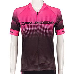 Dámský cyklistický dres s krátkým rukávem Crussis CSW-057 černo-růžová L obraz