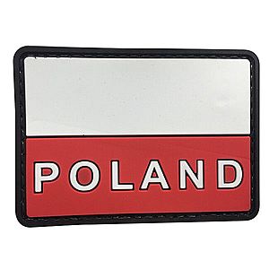 WARAGOD Nášivka 3D Polsko text 7.5x5cm obraz