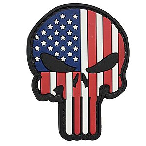 WARAGOD Nášivka 3D US Patriot Punisher 6x4.5cm obraz
