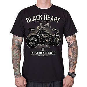Triko BLACK HEART Motorcycle černá 3XL obraz