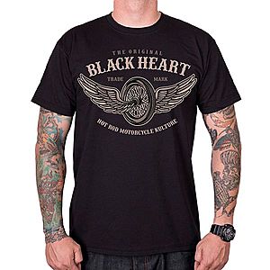 Triko BLACK HEART Wings černá 3XL obraz