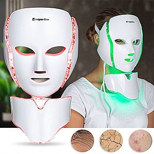 Ošetřující LED maska na obličej a krk inSPORTline Hilmana obraz