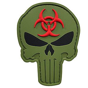 WARAGOD Nášivka 3D Punisher Biohazard OG7.5x5.6cm obraz