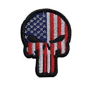 WARAGOD Nášivka Embroidery Patriot Punisher US Flag 6x4.5cm obraz
