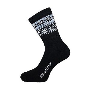 nanosilver Termo ponožky SNOW černé - XL 47/49 - černá/zelená obraz