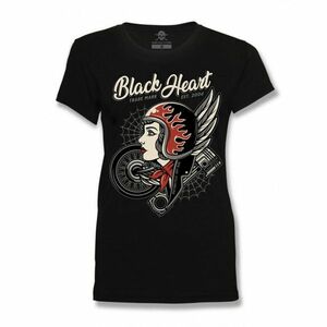 Dámské triko BLACK HEART Motorcycle Girl černá L obraz