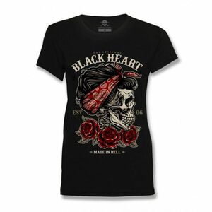 Dámské triko BLACK HEART Pin Up Skull černá XL obraz