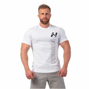 Pánské tričko Nebbia Vertical Logo 293 White XL obraz