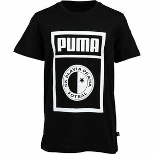 Puma SLAVIA PRAGUE GRAPHIC TEE Juniorské triko, černá, velikost obraz