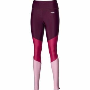 Mizuno CORE LONG TIGHT Dámské běžecké elastické kalhoty, vínová, velikost obraz