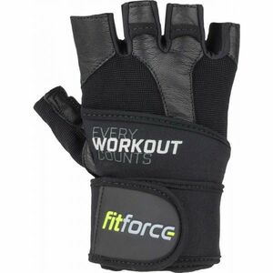 Fitforce LINEAR Kožené fitness rukavice, černá, velikost obraz
