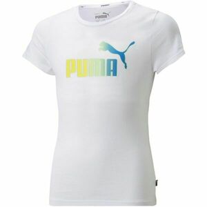 Puma ESSENTIALS+BLEACH LOGO TEE Dívčí triko, bílá, velikost obraz