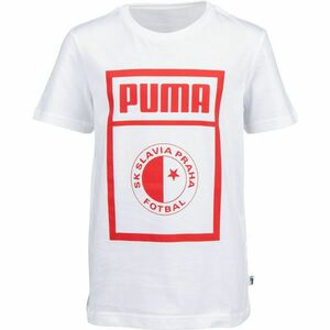 Puma SLAVIA PRAGUE GRAPHIC TEE Juniorské triko, bílá, velikost obraz