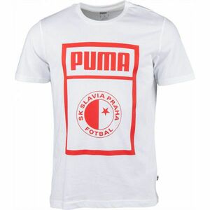 Puma SLAVIA PRAGUE GRAPHIC TEE Pánské triko, bílá, velikost obraz