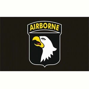 Vlajka AIRBORNE 101e div. - černá obraz