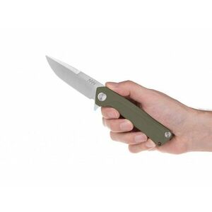 Zavírací nůž ANV® Z100 G10 Liner Lock – Olive Green rukojeť, šedá čepel - Stone Wash (Barva: Olive Green, Varianta: Šedá čepel – Stone Wash) obraz