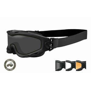 Taktické ochranné brýle Wiley X® Spear Dual - černý rámeček, sada - čiré, kouřově šedé a oranžové Light Rust čočky (Barva: Černá, Čočky: ) obraz