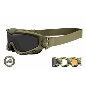 Taktické ochranné brýle Wiley X® Spear Dual - khaki rámeček, sada - čiré, kouřově šedé a oranžové Light Rust čočky (Barva: Khaki, Čočky: ) obraz