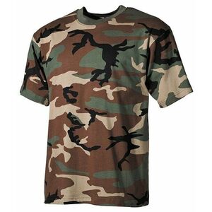 Bavlněné tričko US army MFH® s krátkým rukávem - woodland (Barva: US woodland, Velikost: S) obraz