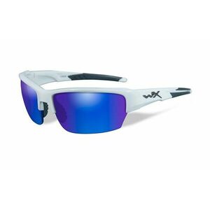 Střelecké brýle Wiley X® Saint - bílý rámeček, modrozelené zrcadlové čočky polarizované (Barva: Bílá, Čočky: Modrozelené zrcadlové polarizované) obraz