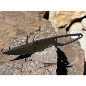 Nůž s pevnou čepelí ANV® P100 - stříbrný (Barva: Stříbrná, Varianta: Šedá čepel – Stone Wash) obraz