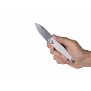 Zavírací nůž Z050 ANV® - barva rukojeti: stříbrná, šedá čepel - Stone wash (Barva: Stříbrná, Varianta: Šedá čepel - Stone Wash) obraz