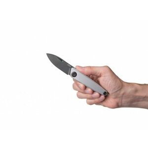 Zavírací nůž Z050 ANV® – barva rukojeti: stříbrna, černá čepel - DLC (Barva: Stříbrná, Varianta: Černá čepel - DLC) obraz