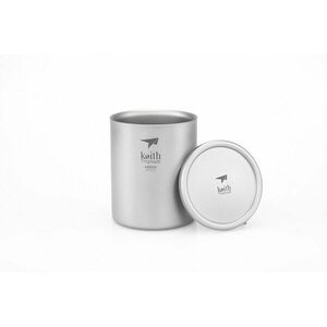 Titanový termohrnek s víčkem Keith® 450 ml (Barva: Stříbrná) obraz