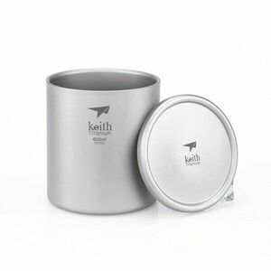 Titanový termohrnek s víčkem Keith® 600 ml (Barva: Stříbrná) obraz
