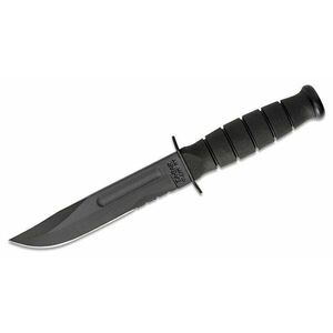 Nůž s pevnou čepelí Short KA-BAR®, kombinované ostří – Černá čepel, Černá (Barva: Černá, Varianta: Černá čepel) obraz