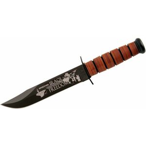 Nůž s pevnou čepelí US Army Iraqi Freedom KA-BAR® – Černá čepel, Hnědá (Barva: Hnědá, Varianta: Černá čepel) obraz