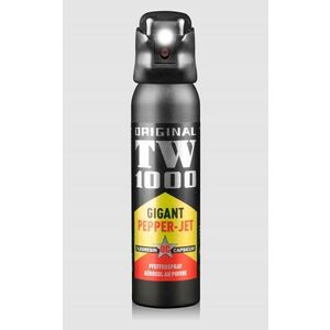 Obranný sprej se světlem Gigant Pepper - Jet TW1000® / 150 ml (Barva: Černá) obraz