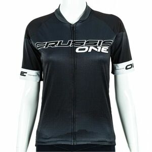 Dámský cyklistický dres s krátkým rukávem Crussis ONE CSW-059 černá/bílá XL obraz