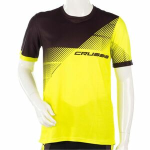 Pánské sportovní triko s krátkým rukávem Crussis černá/žlutá fluo S obraz