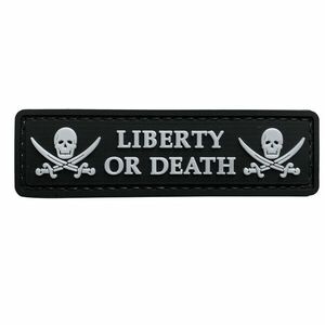 WARAGOD Liberty or Death PVC nášivka, černo bílá obraz