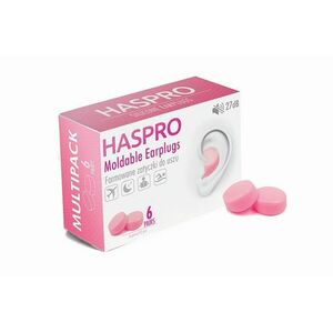 HASPRO 6P silikonové špunty do uší, růžové obraz