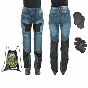 Dámské moto jeansy W-TEC Bolftyna modro-černá 3XL obraz