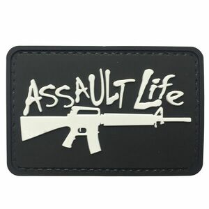 WARAGOD Nášivka 3D Assault Life černá 7.5x5cm obraz