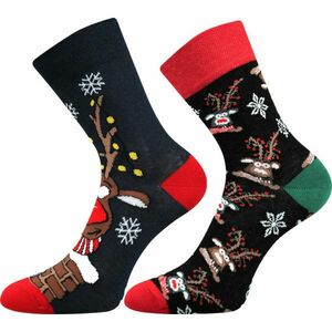 Lonka CHRISTMAS REINDEER 2P Ponožky, černá, velikost obraz