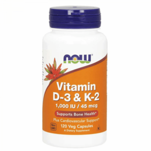 Vitamín D3 & K2 120 kaps. - NOW Foods obraz