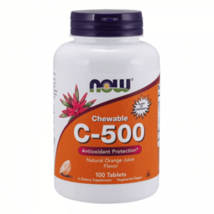 Vitamín C 500 mg tablety na cucání 100 tab. pomeranč - NOW Foods obraz