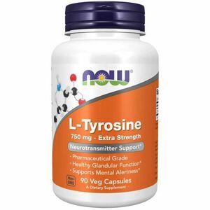 L-tyrosin Extra Silný 750 mg 90 kaps. - NOW Foods obraz